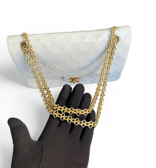 CHANEL LAMBSKIN MATELASSE MEDIUM DOUBLE FLAP