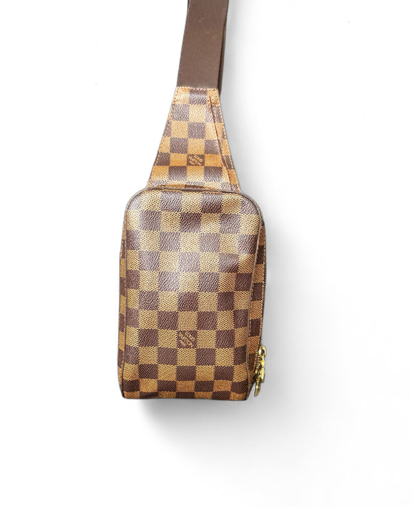 LOUIS VUITTON GERONIMO SLING BAG DAMIER EBENE