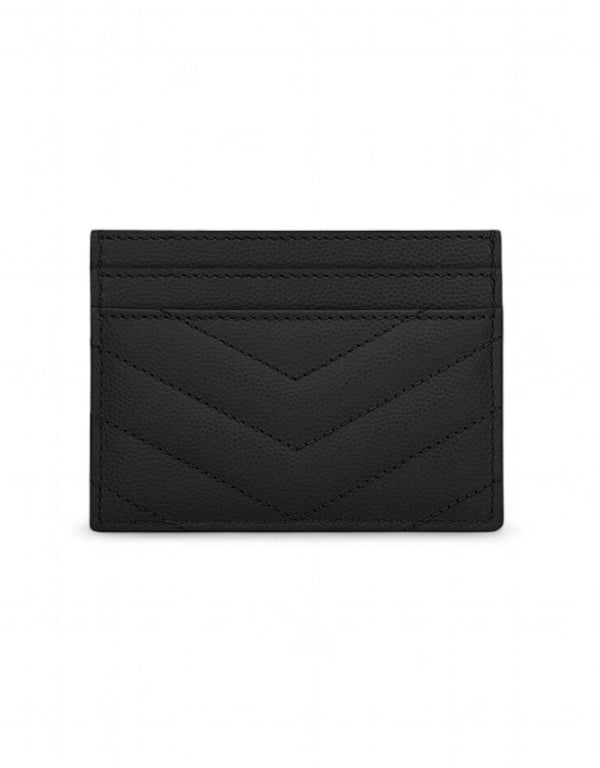 SAINT LAURENT GRAIN DE POUDRE LEATHER CARD HOLDER