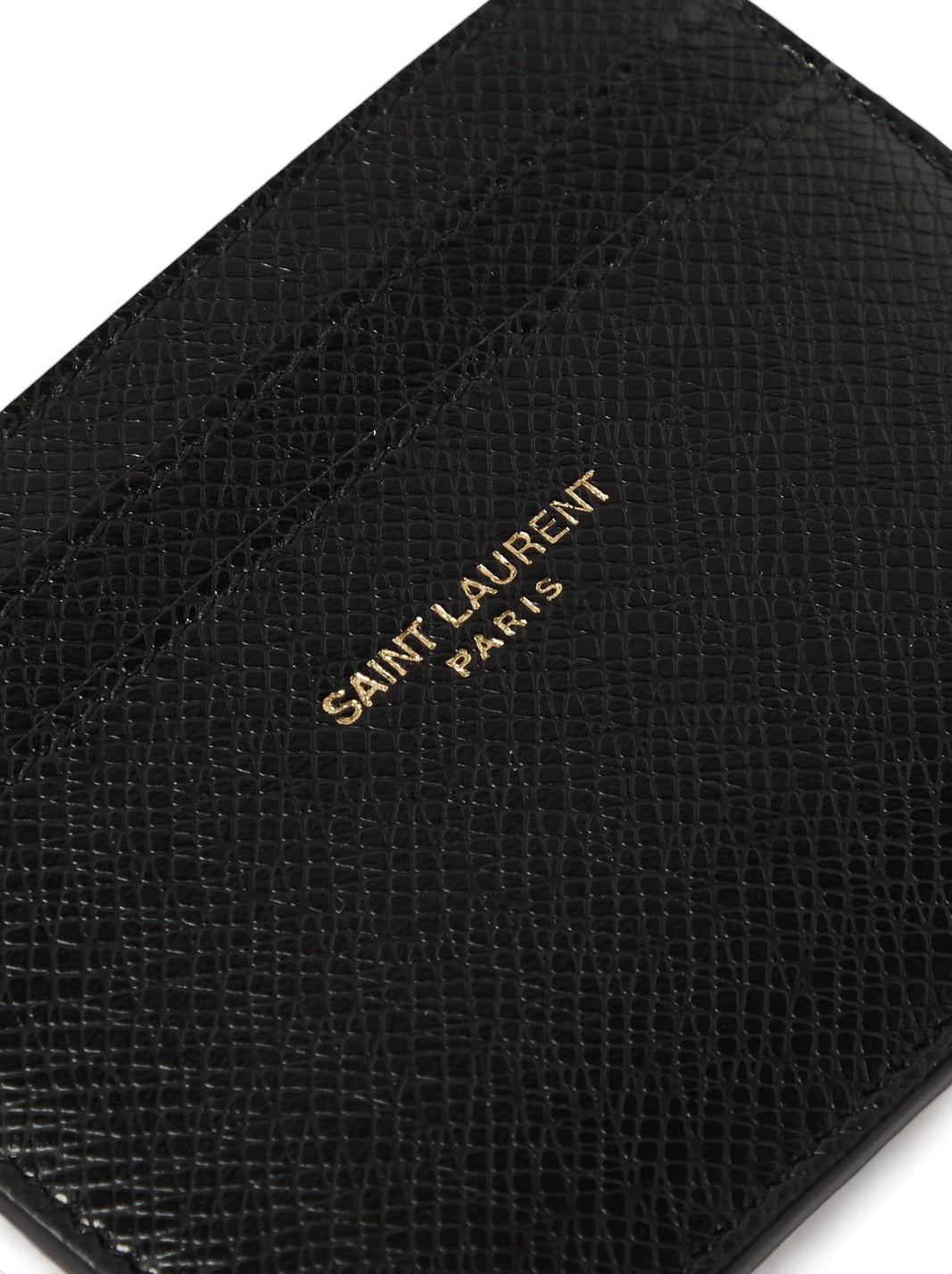 SAINT LAURENT GOLD LOGO CARD HOLDER