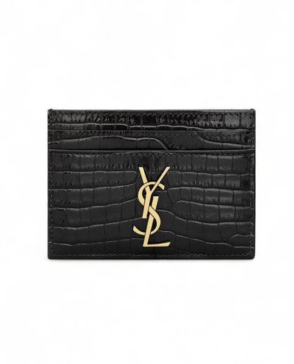 SAINT LAURENT CASSANDRE CROCO CARD HOLDER