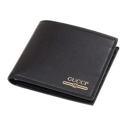 GUCCI GOLD LOGO LEATHER WALLET